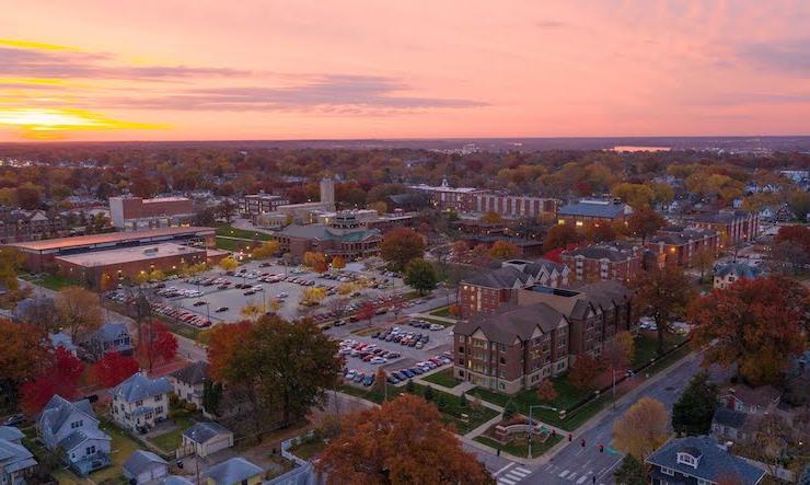 aerial photo of main campus